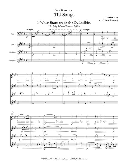 Ives (arr. Mutter) - Selections from 114 Songs for Flute Quartet