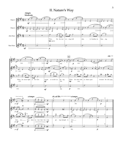 Ives (arr. Mutter) - Selections from 114 Songs for Flute Quartet