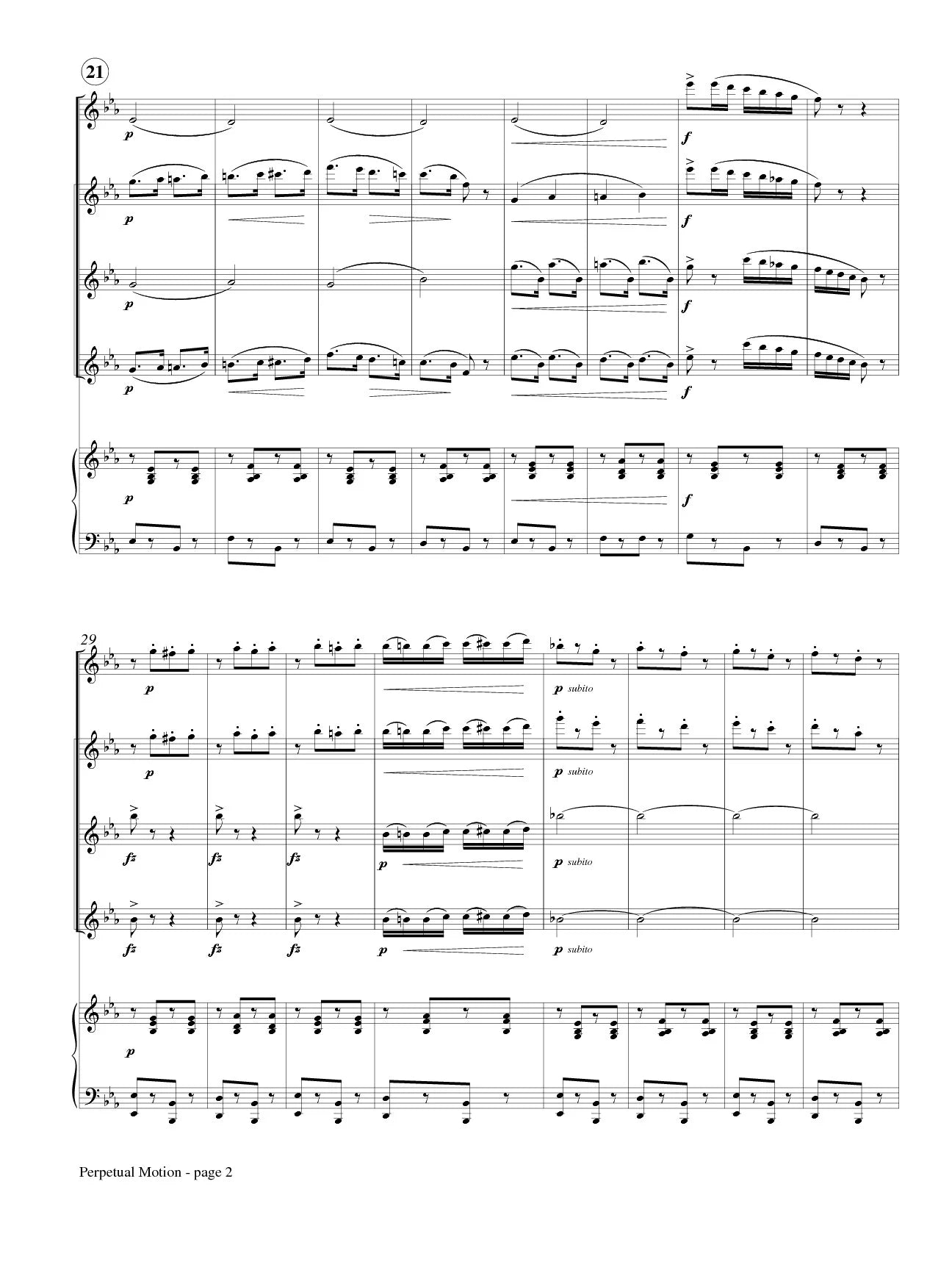 Strauss (arr. Johnston) - Perpetual Motion for Piccolo, Three Flutes and piano