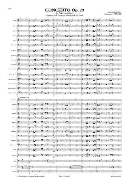 Concerto for French Horn and Wind Band, Op. 29 (Full Score & Parts)