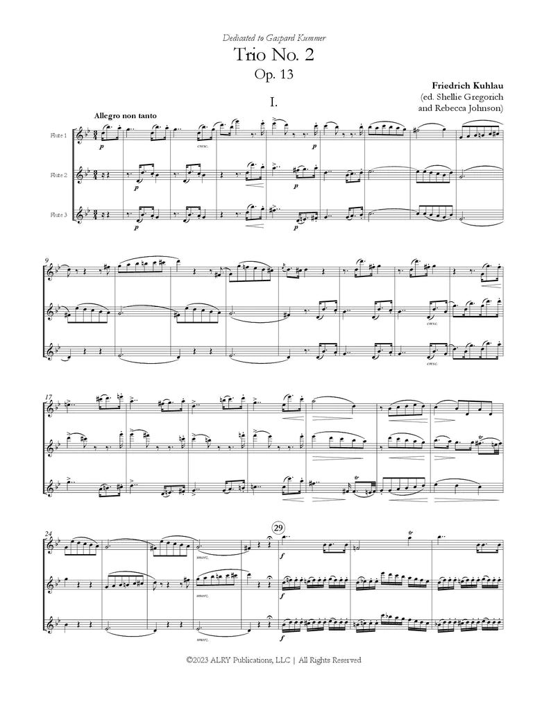 Kuhlau Trio in G minor, Op. 13, No. 2 for Flute Trio Syrinx Music