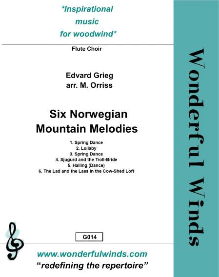 Grieg, E. - Six Norwegian Mountain Melodies for flute ensemble - Digital Download
