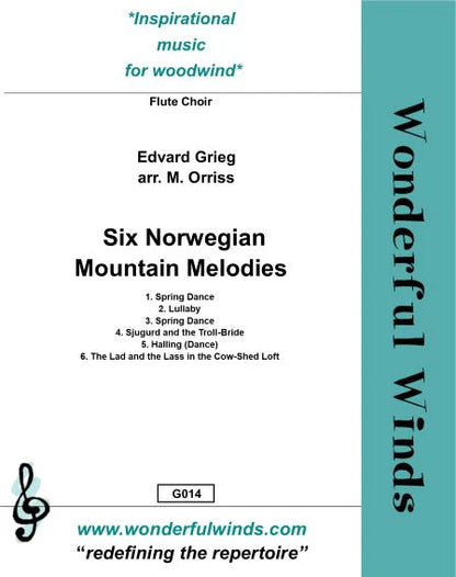 Grieg, E. - Six Norwegian Mountain Melodies for flute ensemble - Digital Download