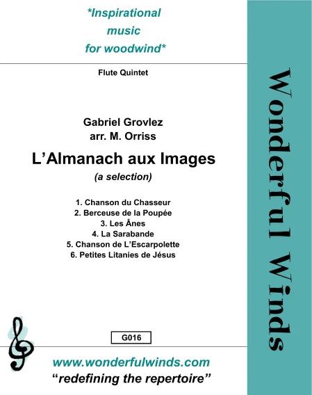 Grovlez L'Almanach aux Images arr Mel Orriss - for flute quintet - Digital download