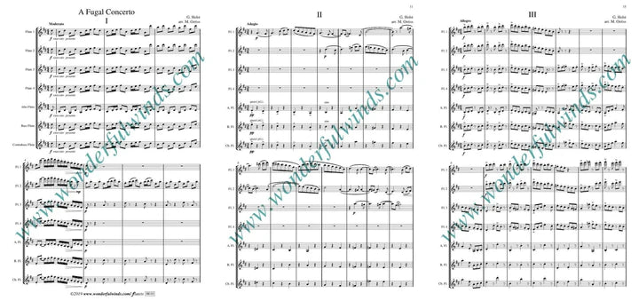 Holst, Orriss, A Fugal Concerto - for Flute Orchestra   Digital Download