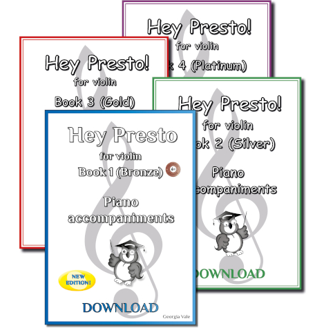 Hey Presto! for Violin, Piano Accompaniment DOWNLOADS – BUNDLE!