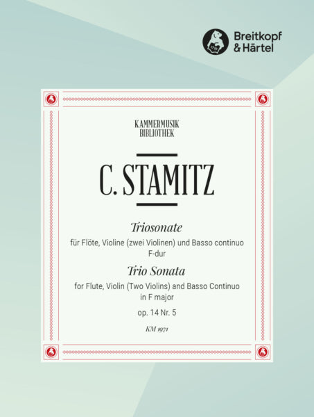 Stamitz, C - Trio Sonata in F major Op. 14/5 edited by Willi Hillemann [fl(vl),vl,bc] (Digital Edition)