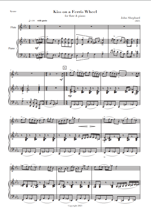 Shephard , John - Kiss On A Ferris Wheel : for flute and piano  (Digital Download)
