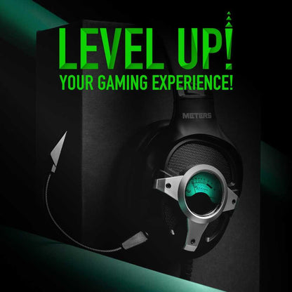Meters Level-Up Gaming Headphones, 7.1 Surround Sound - Silver