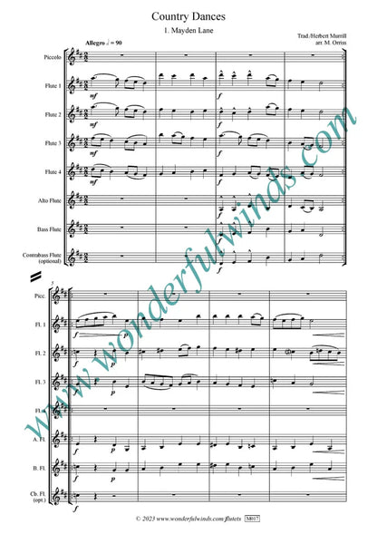 Murrill, H./Trad. - Country Dances - for Flute Orchestra Digital Download