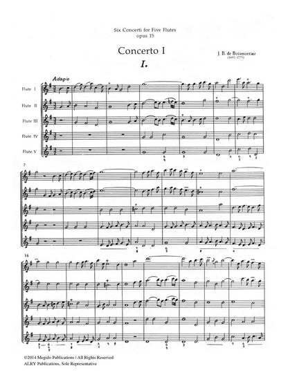Boismortier - Six Concerti for Five Flutes, Op. 15, Volume 1 (#1-3)