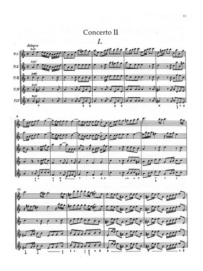 Boismortier - Six Concerti for Five Flutes, Op. 15, Volume 1 (#1-3)