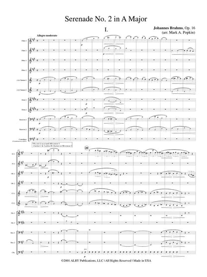 Brahms (arr. Popkin) - Serenade No. 2 in A Major, Op. 16 for Double Wind Quintet