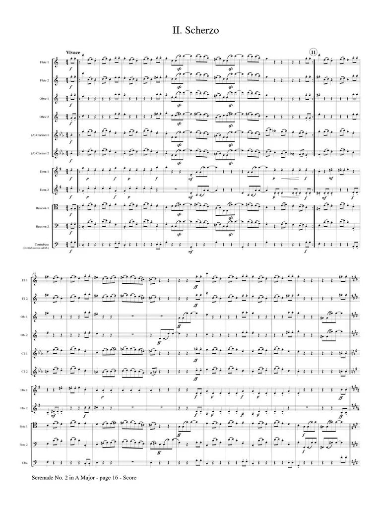 Brahms (arr. Popkin) - Serenade No. 2 in A Major, Op. 16 for Double Wind Quintet