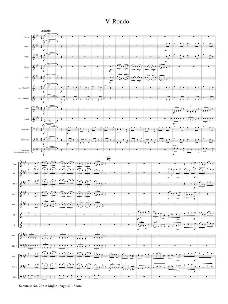 Brahms (arr. Popkin) - Serenade No. 2 in A Major, Op. 16 for Double Wind Quintet