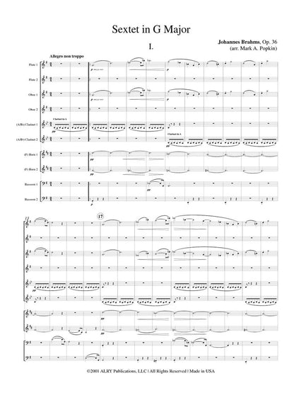 Brahms (arr. Popkin) - Sextet in G Major, Op. 36 for Double Wind Quintet