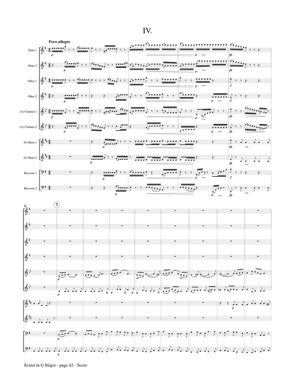 Brahms (arr. Popkin) - Sextet in G Major, Op. 36 for Double Wind Quintet