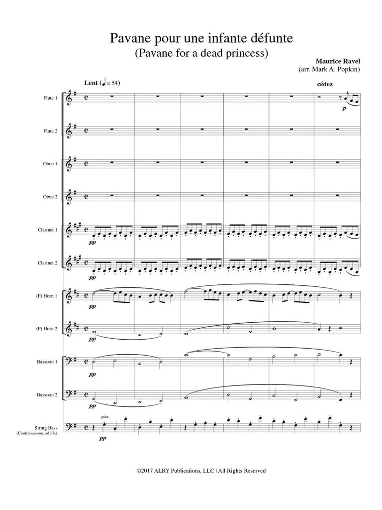 Ravel (arr. Popkin) - Pavane pour une infante defunte  for Double Wind Quintet (Copy)