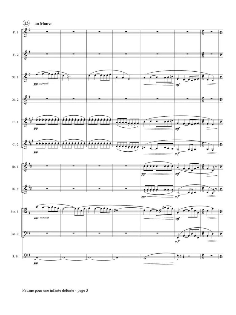 Ravel (arr. Popkin) - Pavane pour une infante defunte  for Double Wind Quintet (Copy)