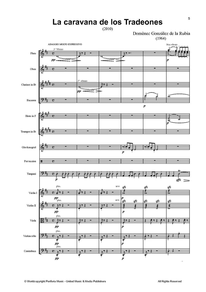 González de la Rubia - La Caravana de los Tradeones for Orchestra