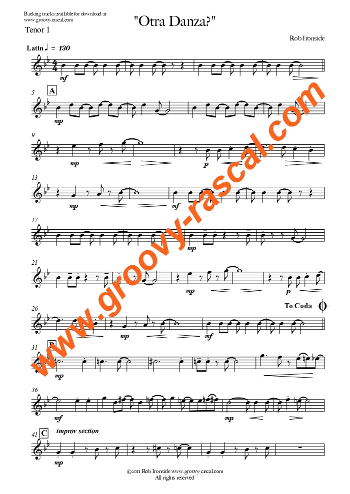 Ironside, Rob "Otra Danza?" for saxophone Quartet - Digital Download