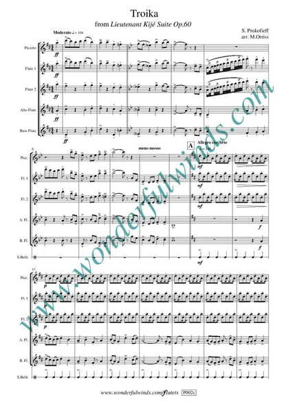 Prokofieff, Sl- Troika - for 5 flutes Digital Download