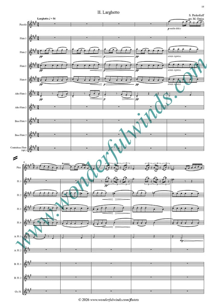 Prokofieff, S - Symphony No. 1, Op. 25 (The Classical Symphony) - Flute Orchestra   Digital Download