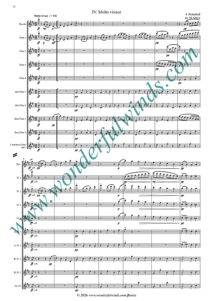 Prokofieff, S - Symphony No. 1, Op. 25 (The Classical Symphony) - Flute Orchestra   Digital Download