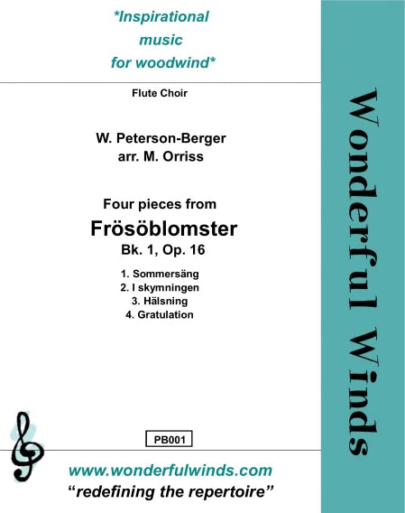 Peterson-Berger, W - Four pieces from Frösöblomster  -  Flute  Choir    Digital Download