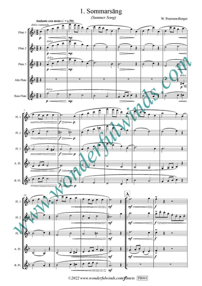 Peterson-Berger, W - Four pieces from Frösöblomster  -  Flute  Choir    Digital Download