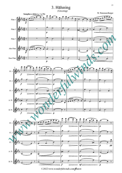 Peterson-Berger, W - Four pieces from Frösöblomster  -  Flute  Choir    Digital Download