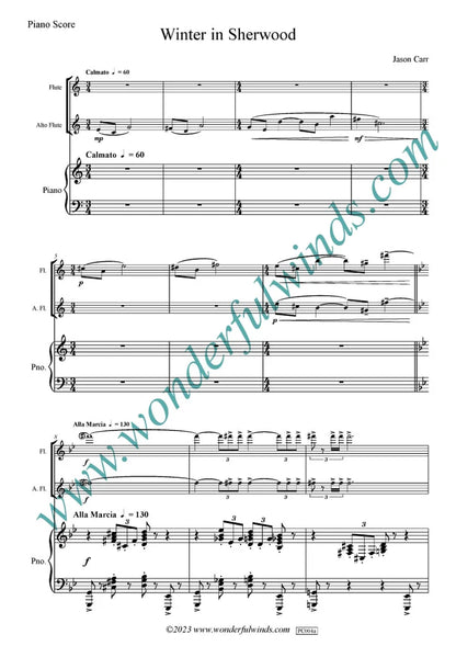 Carr, J. - Winter in Sherwood Trio for alto flute, flute and piano - Digital Download