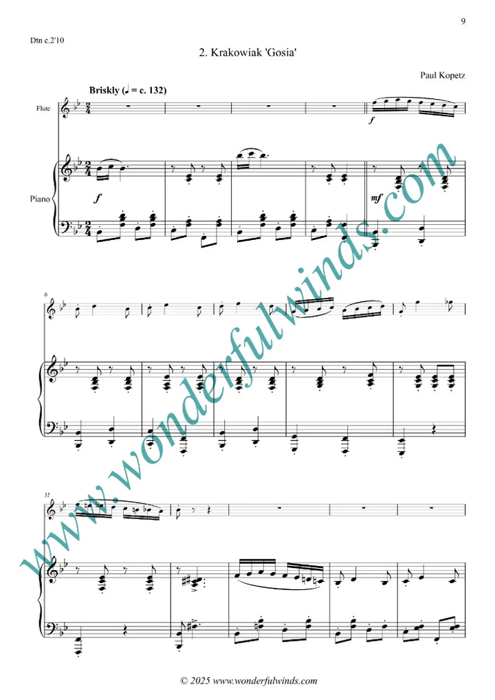 Kopetz, P. - Polish Dances for flute and piano- Digital Download