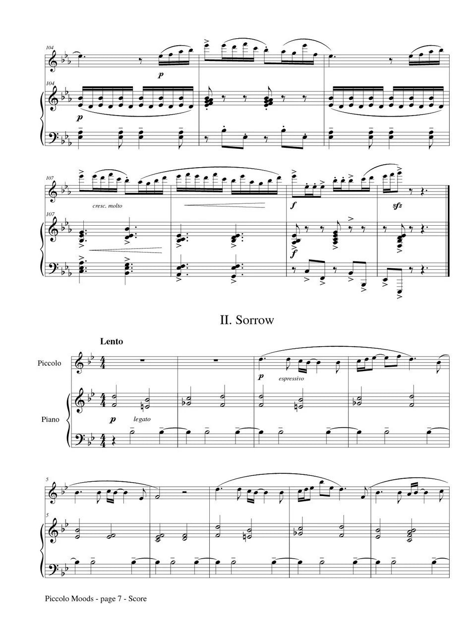 Pucihar - Piccolo Moods for Piccolo and Piano