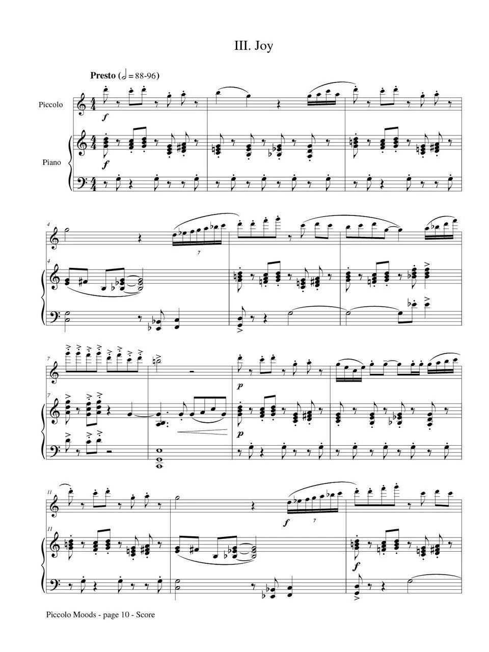 Pucihar - Piccolo Moods for Piccolo and Piano