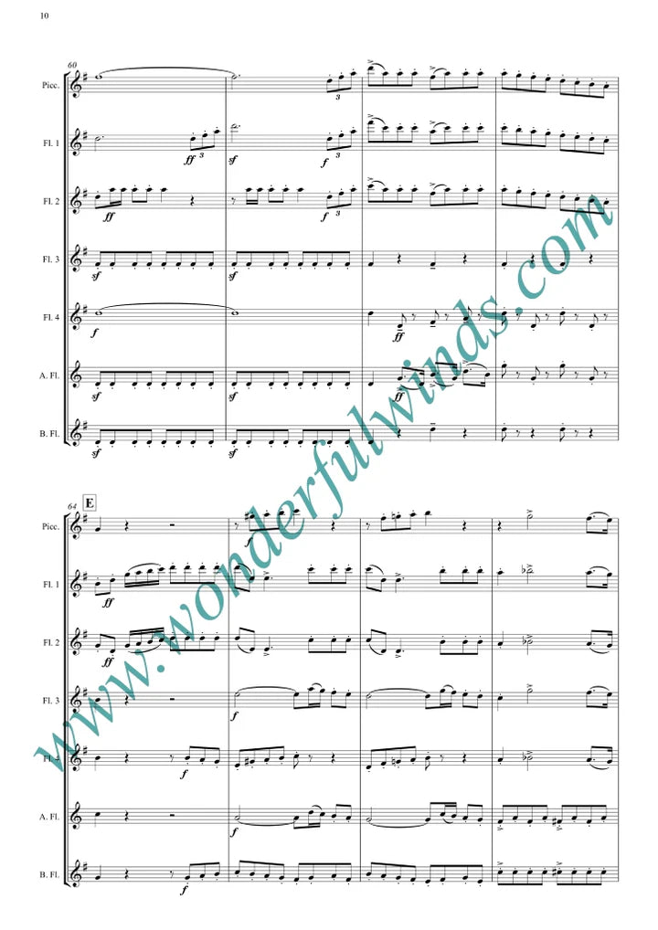 Rossini - Overture - The Barber of Seville (Abridged) for flute choir - Digital Download