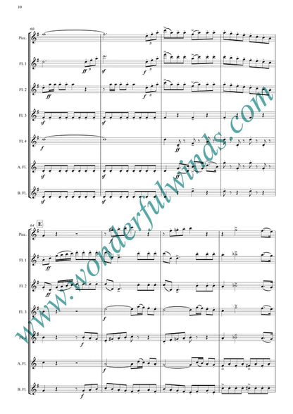 Rossini - Overture - The Barber of Seville (Abridged) for flute choir - Digital Download