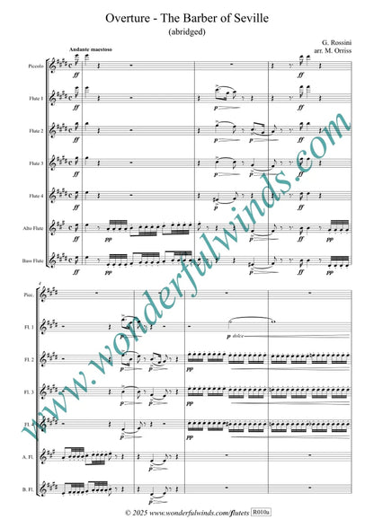 Rossini - Overture - The Barber of Seville (Abridged) for flute choir - Digital Download