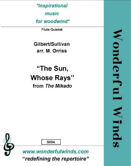 Sullivan/Orriss - The Suns Whose Rays from the "Mikado" for 5 flutes - Digital Download