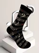 Socks with music notes various colors