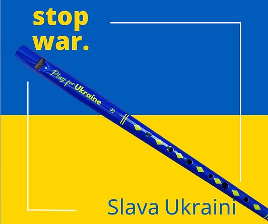 CTW-UKRAINE-D, CLARKE ORIGINAL TIN WHISTLE, KEY OF D, BLUE/GOLD FINISH