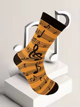 Socks with music notes various colors