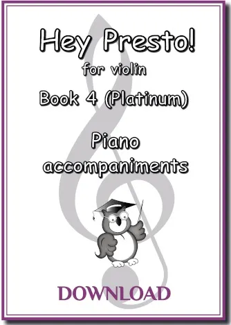 Hey Presto! for Violin Bk 4 PIANO DOWNLOAD
