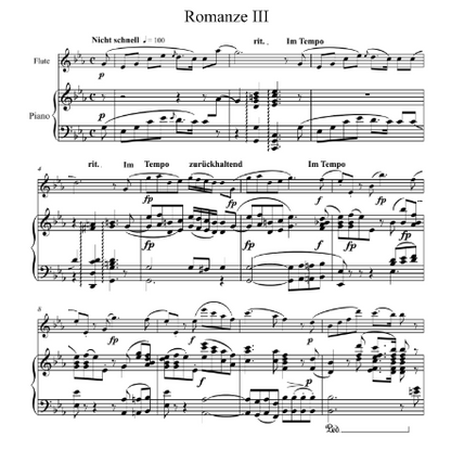 Robert Schumann Ed Melanie Thorne - Three Romances for flute and piano - Digital Download