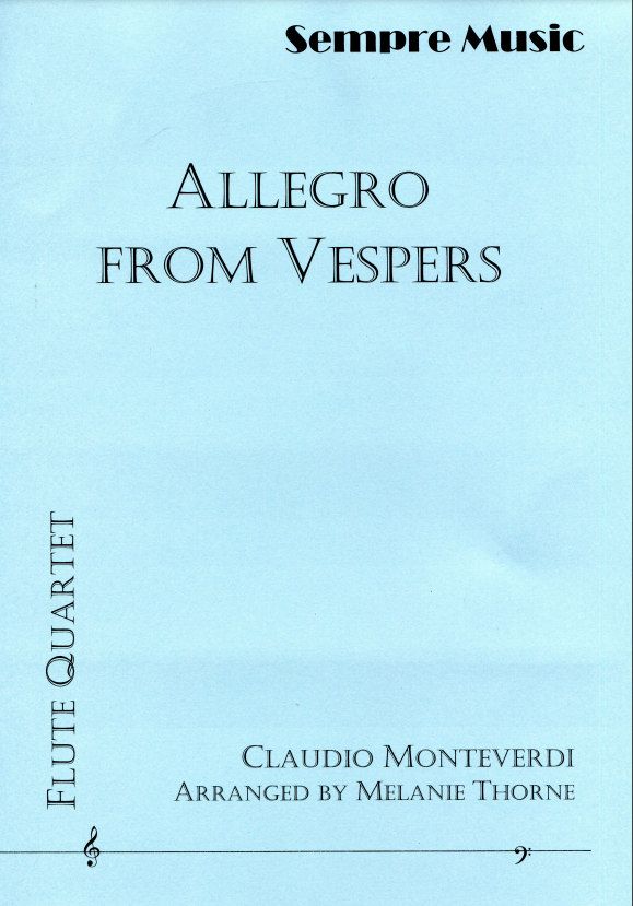 Monteverdi, Arr Thorne, Melanie  - Allegro from Vespers -  flute quartet - Digital Download