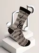 Socks with music notes various colors