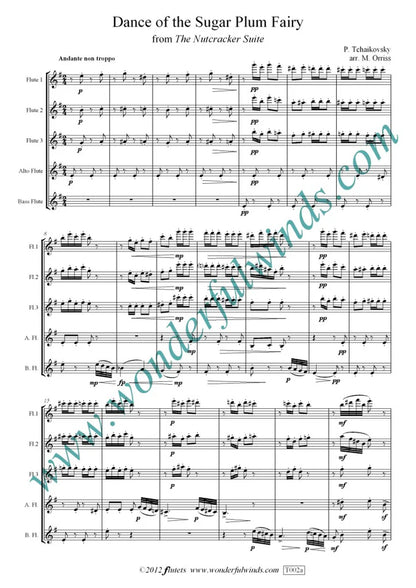Tchaikovsky, Pl- Dance Of The Sugar Plum Fairy -  for 5 flutes Digital Download