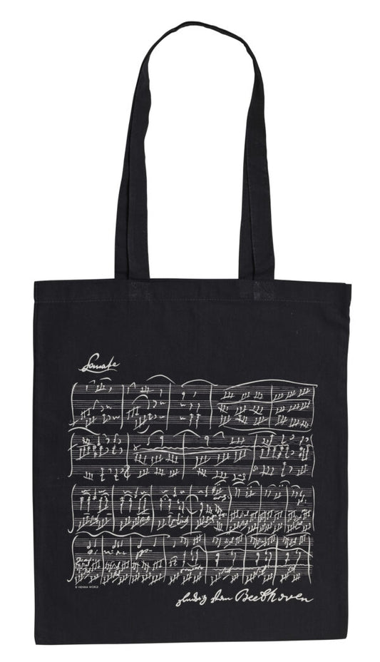 Tote Bag - Beethoven Sheet Music – Black – Long Handle