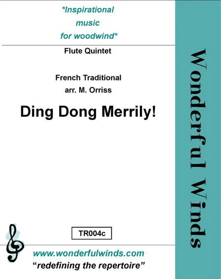 Ding Dong Merrily - French Traditional - for 5 flutes Digital Download