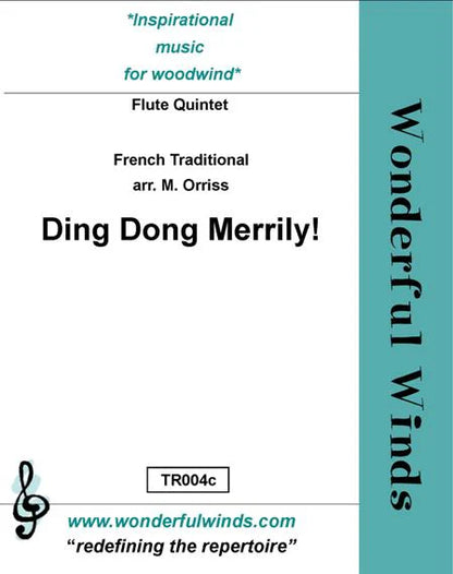 Ding Dong Merrily - French Traditional - for 5 flutes Digital Download